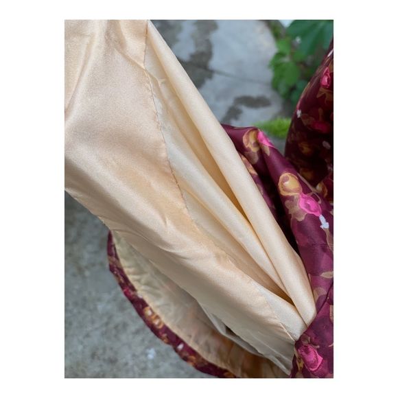 Volup Vintage 60s Shift Dress Roses Floral MIDI - Picture 10 of 12